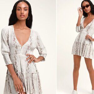 Kivari Snake Print Three-Quarter Sleeve Dress